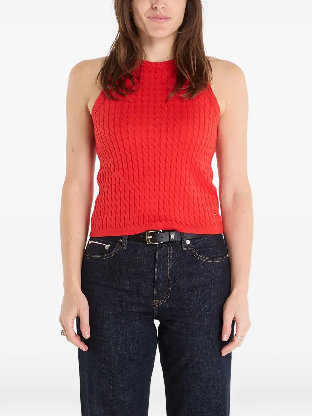 Tommy Hilfiger cable-knit sleeveless vest - Rosso