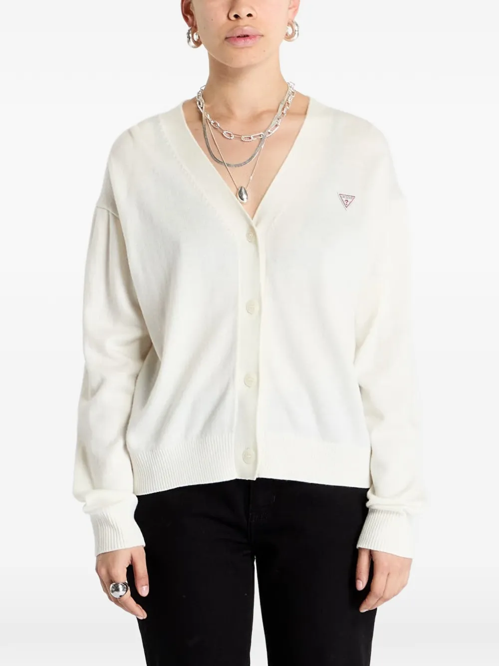 GUESS USA Cardigan con scollo a V - Bianco