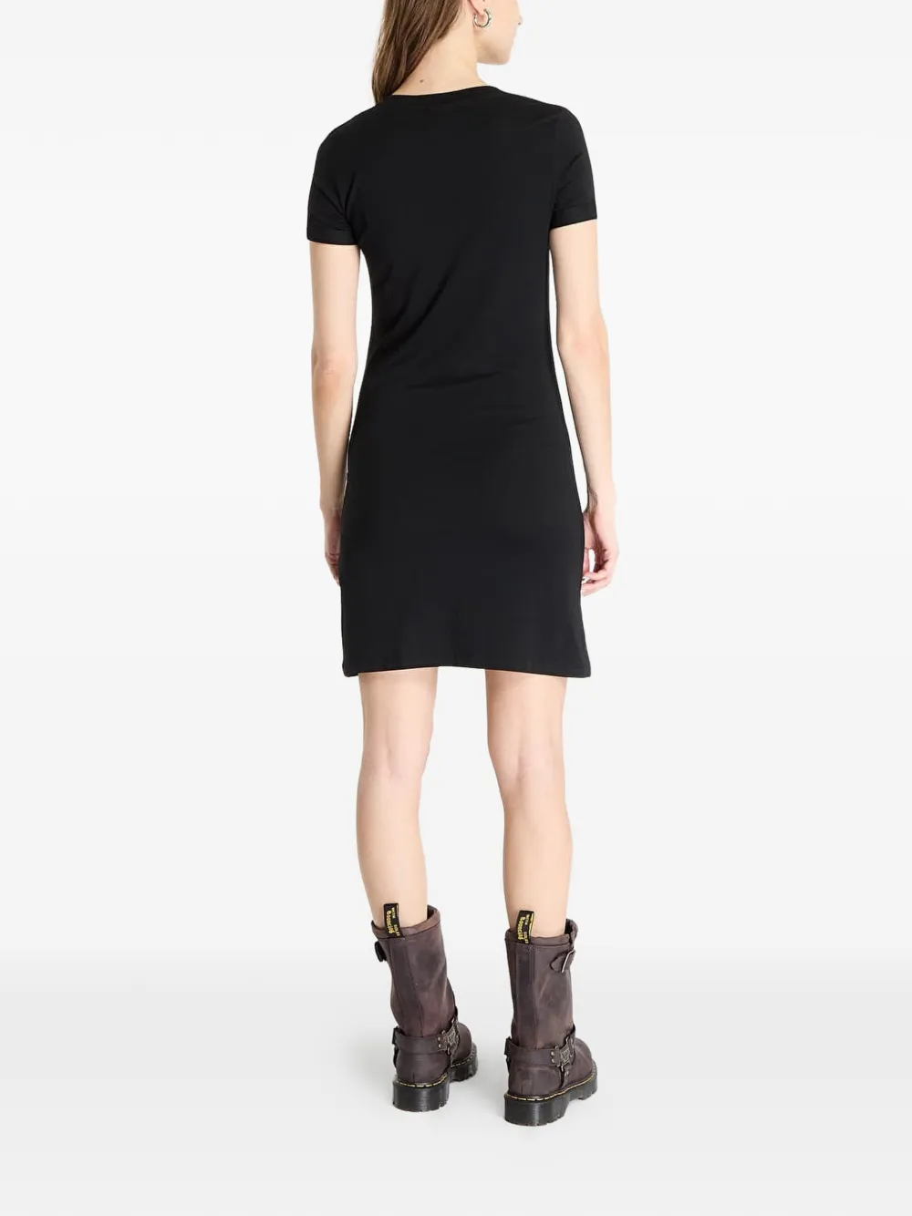 Ea7 Emporio Armani Jurk met stras en logoprint Zwart