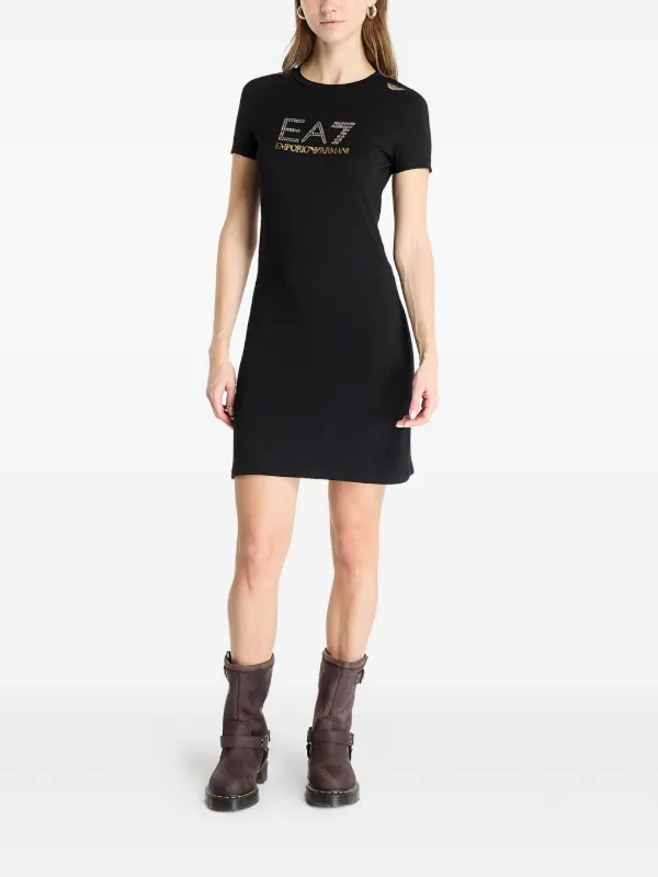emporio armani short dress Emporio Armani Striped Mini Dress