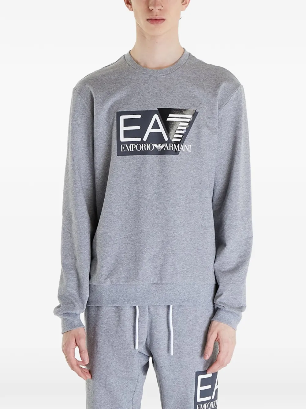 Ea7 Emporio Armani logo-print sweatshirt - Grigio