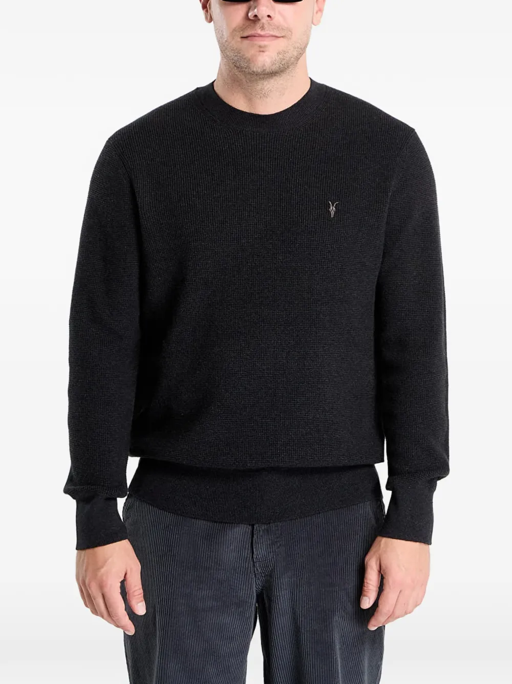 AllSaints Aspen waffle-knit sweater - Nero