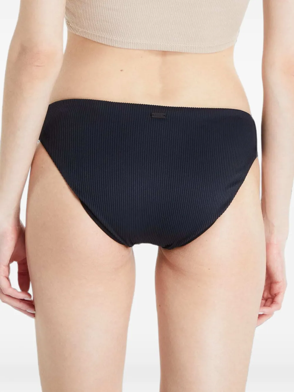 ROXY ribbed-knit bikini bottoms Zwart