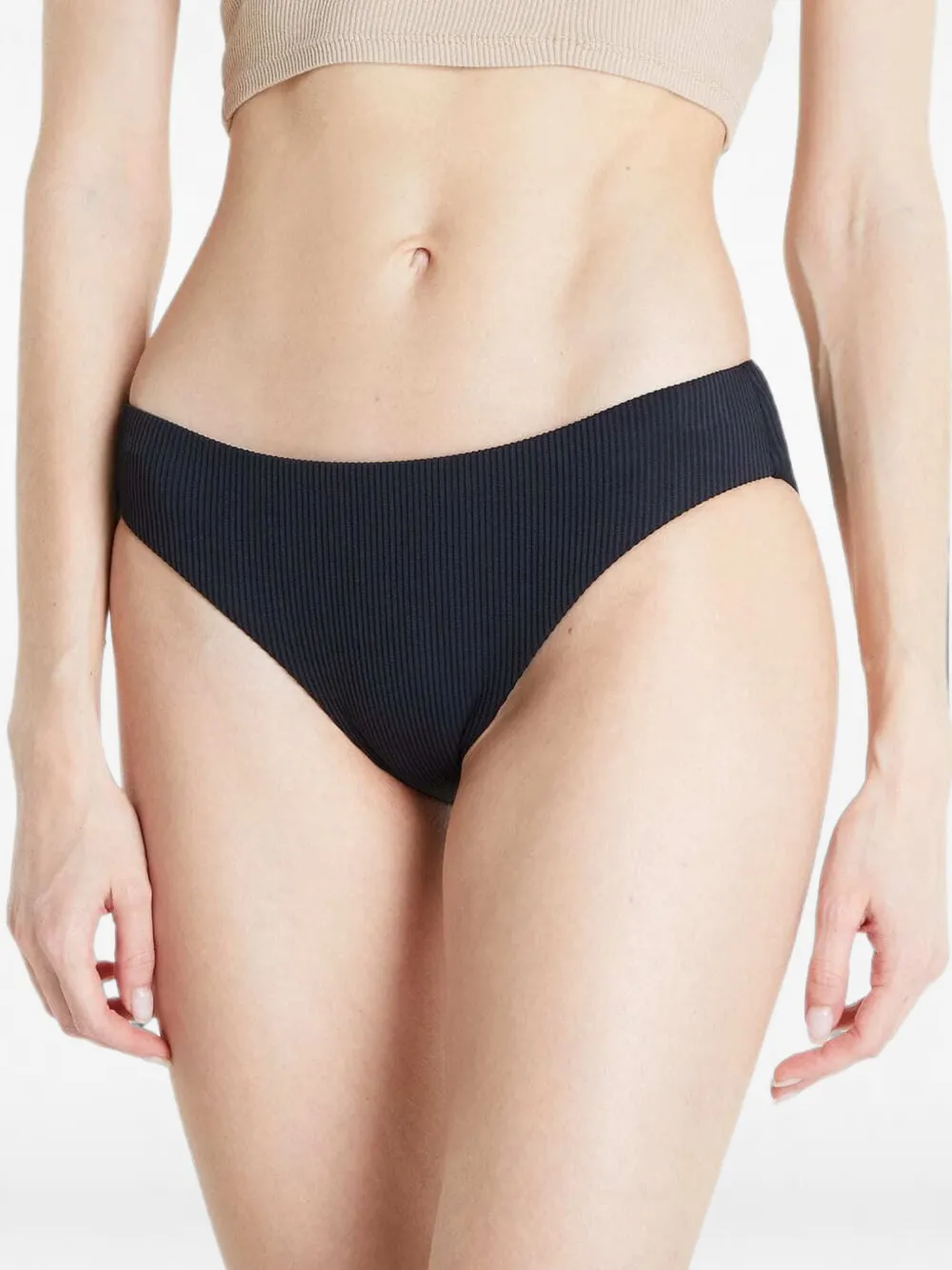 ROXY ribbed-knit bikini bottoms Zwart