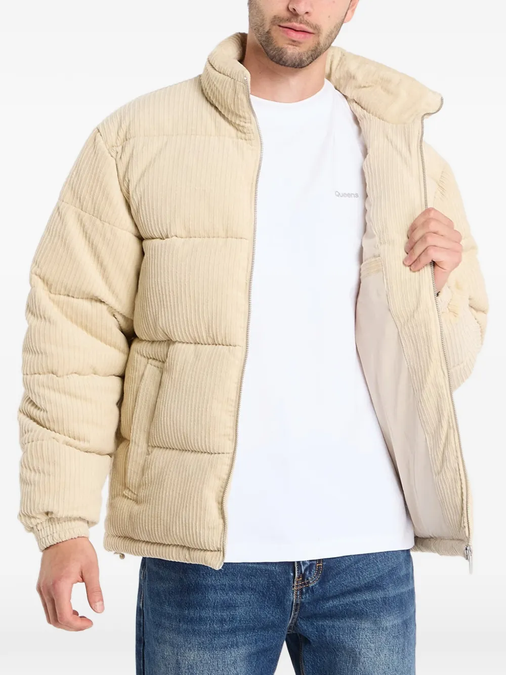 karl kani Gewatteerd ribfluweel jack Beige