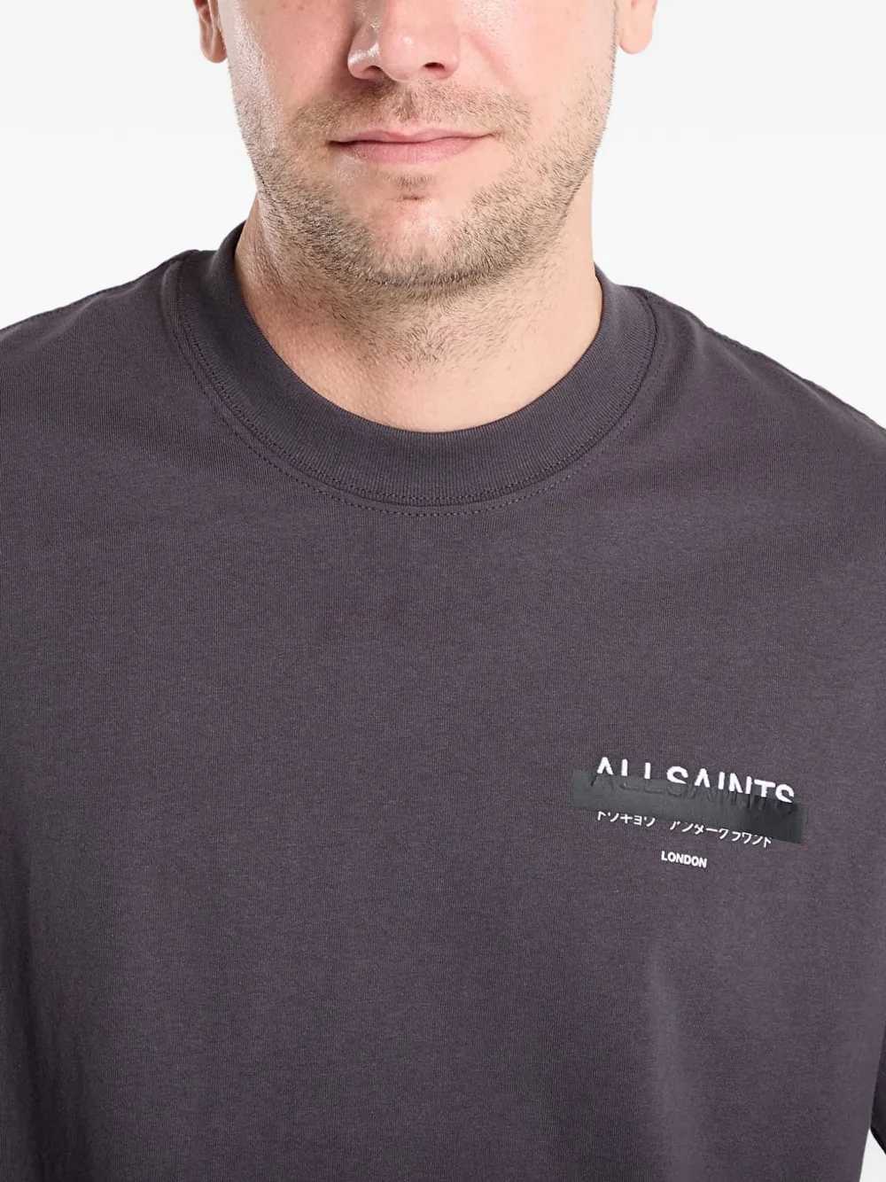 AllSaints Redact T-shirt met logoprint Zwart