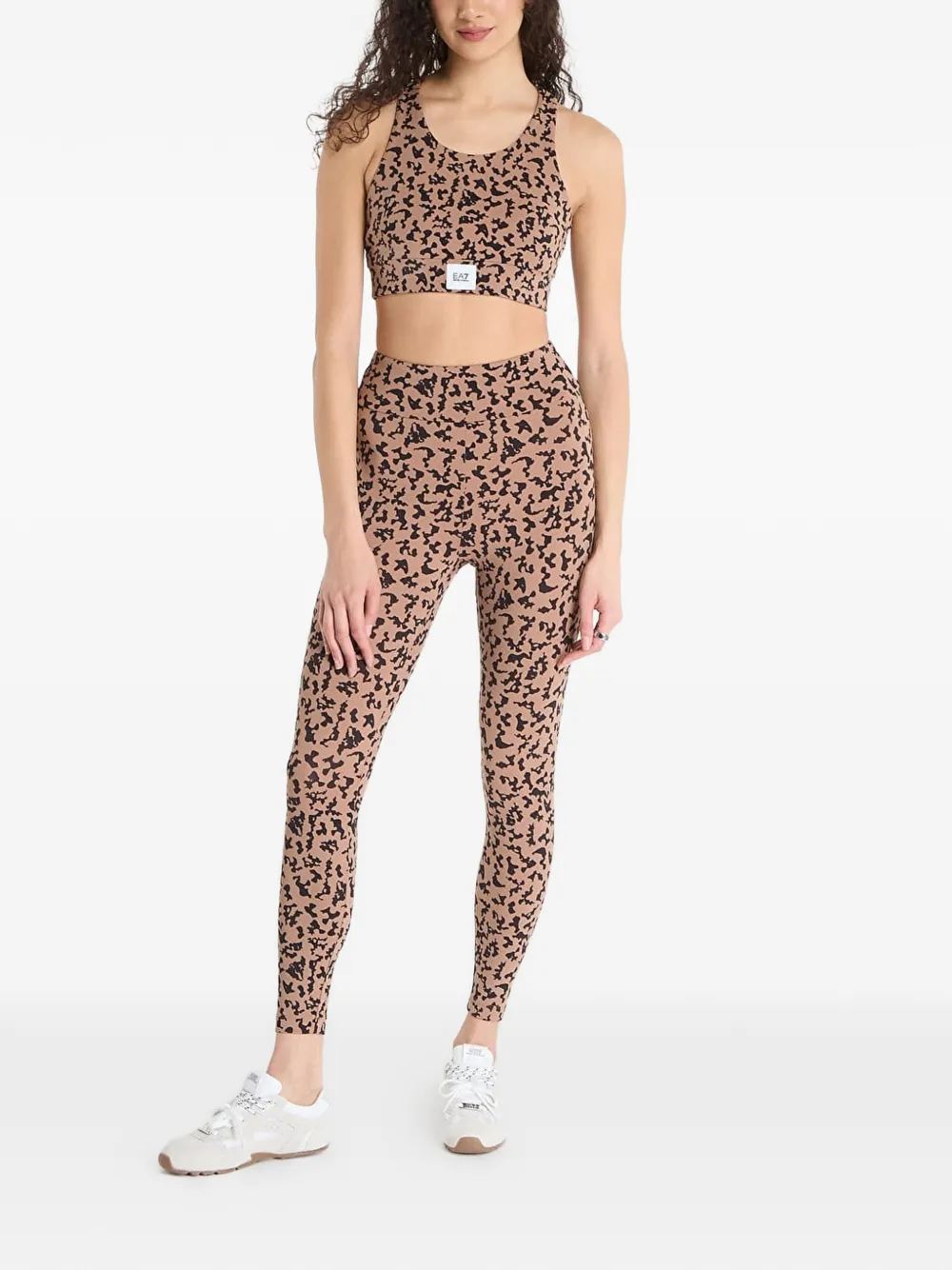 Ea7 Emporio Armani Legging met luipaardprint Beige