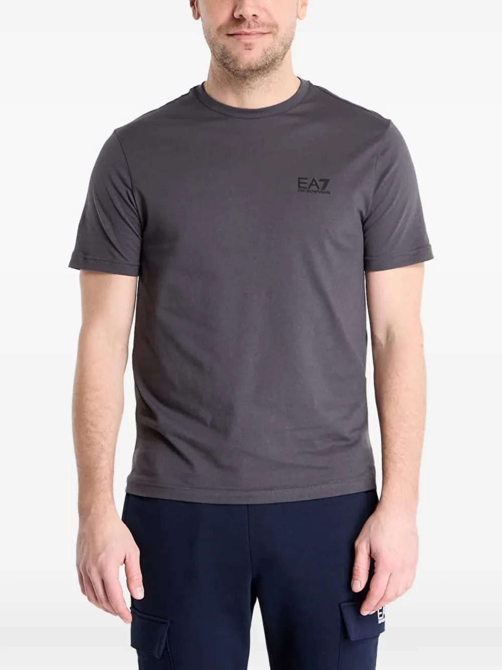 Ea7 Logo-print T-shirt In Gray