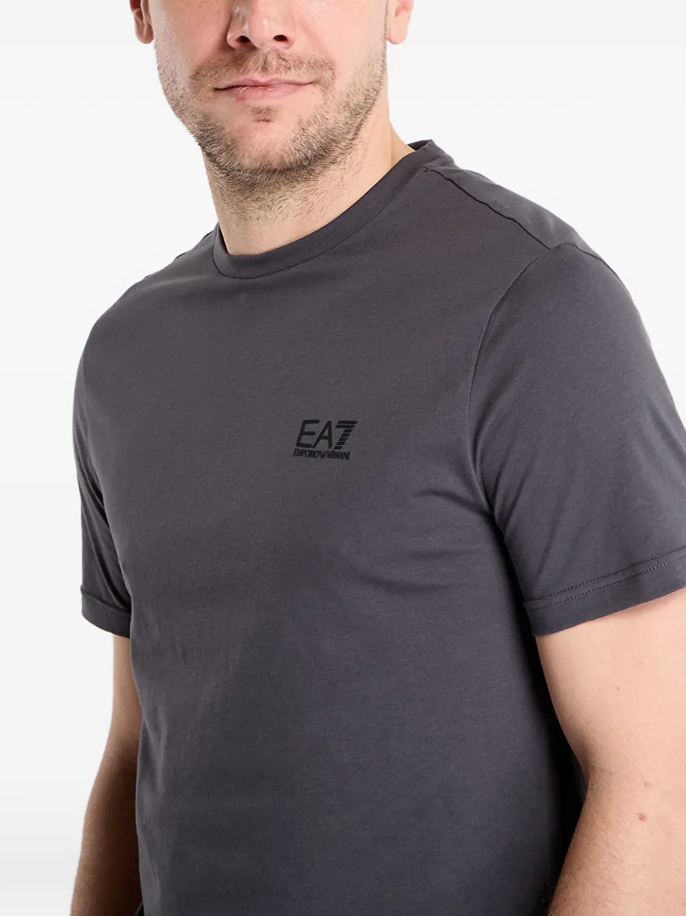 Ea7 Logo-print T-shirt In Gray