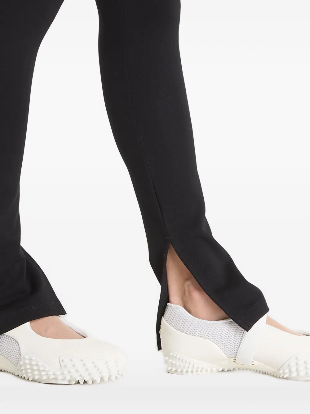 Karl Lagerfeld Jeans Milano legging met logoband en split in de manchetten Zwart