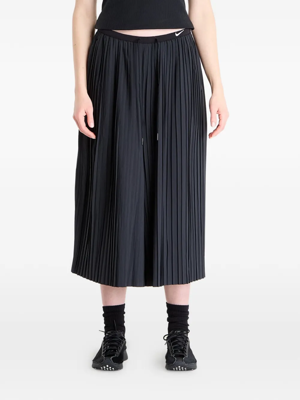 Nike Pleated Drawstring Skirts In Black