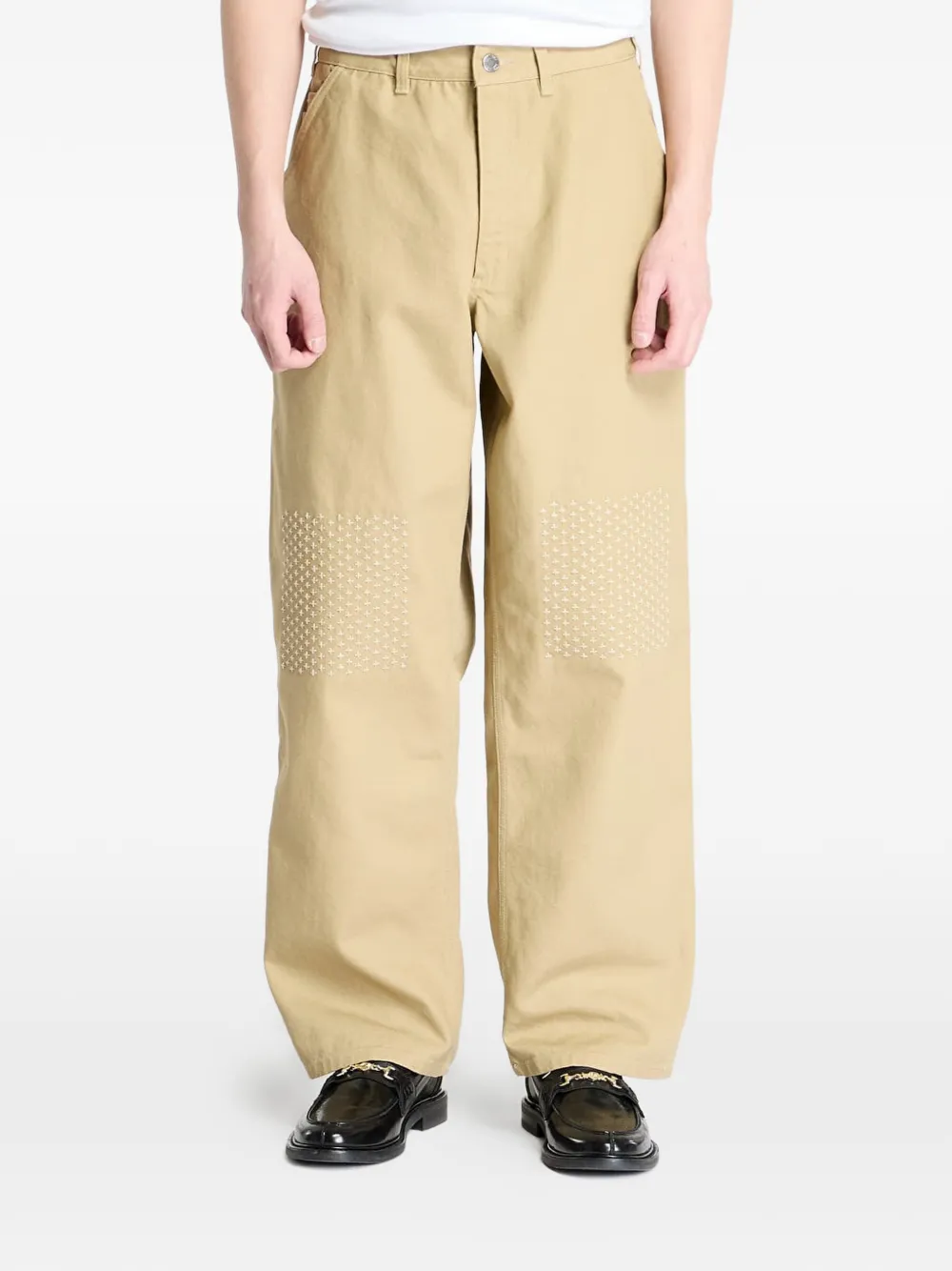 Nike embroidered-panel carpenter trousers - Nude