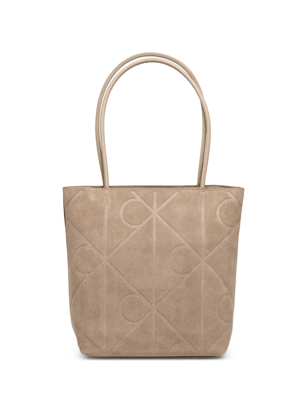 Calvin Klein monogram-embossed suede tote bag - Toni neutri