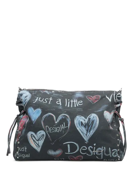 Desigual heart-print stud-embellished backpack