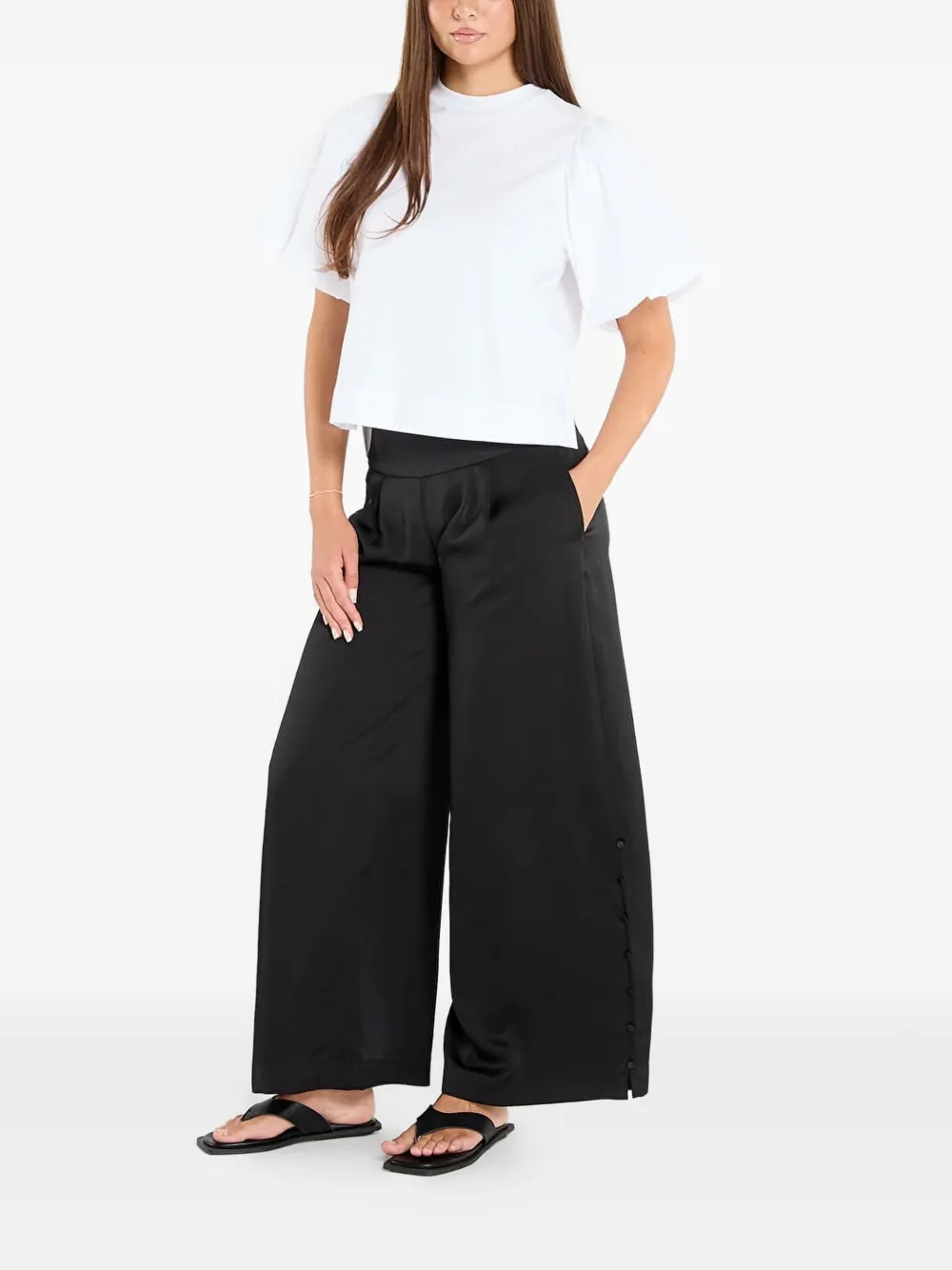 AllSaints Jess T-shirt met pofmouwen Wit
