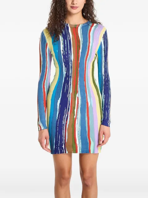 Desigual vestido corto de canalé a rayas