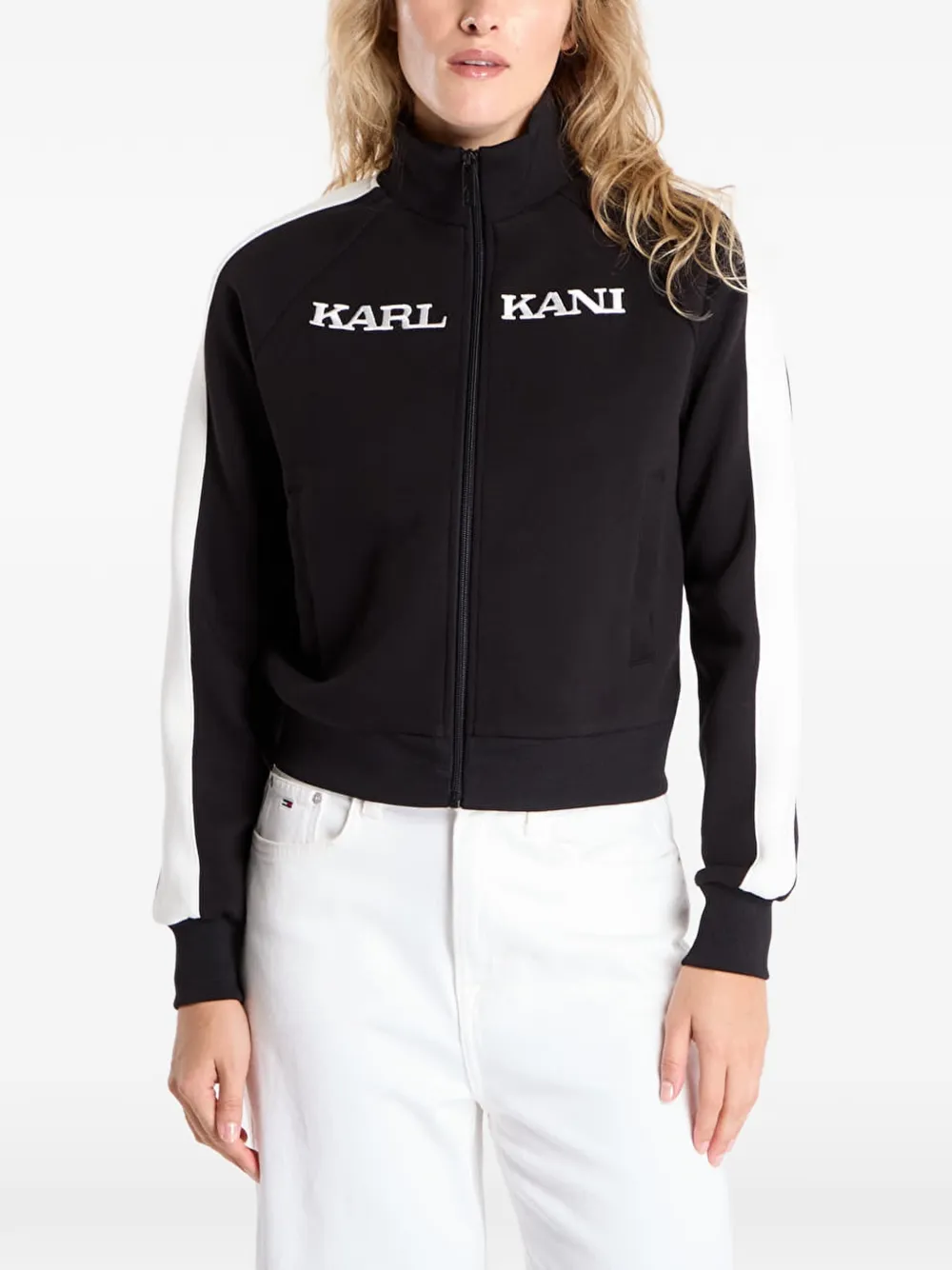 Karl Kani Logo-embroidered Side-stripe Jacket In Black