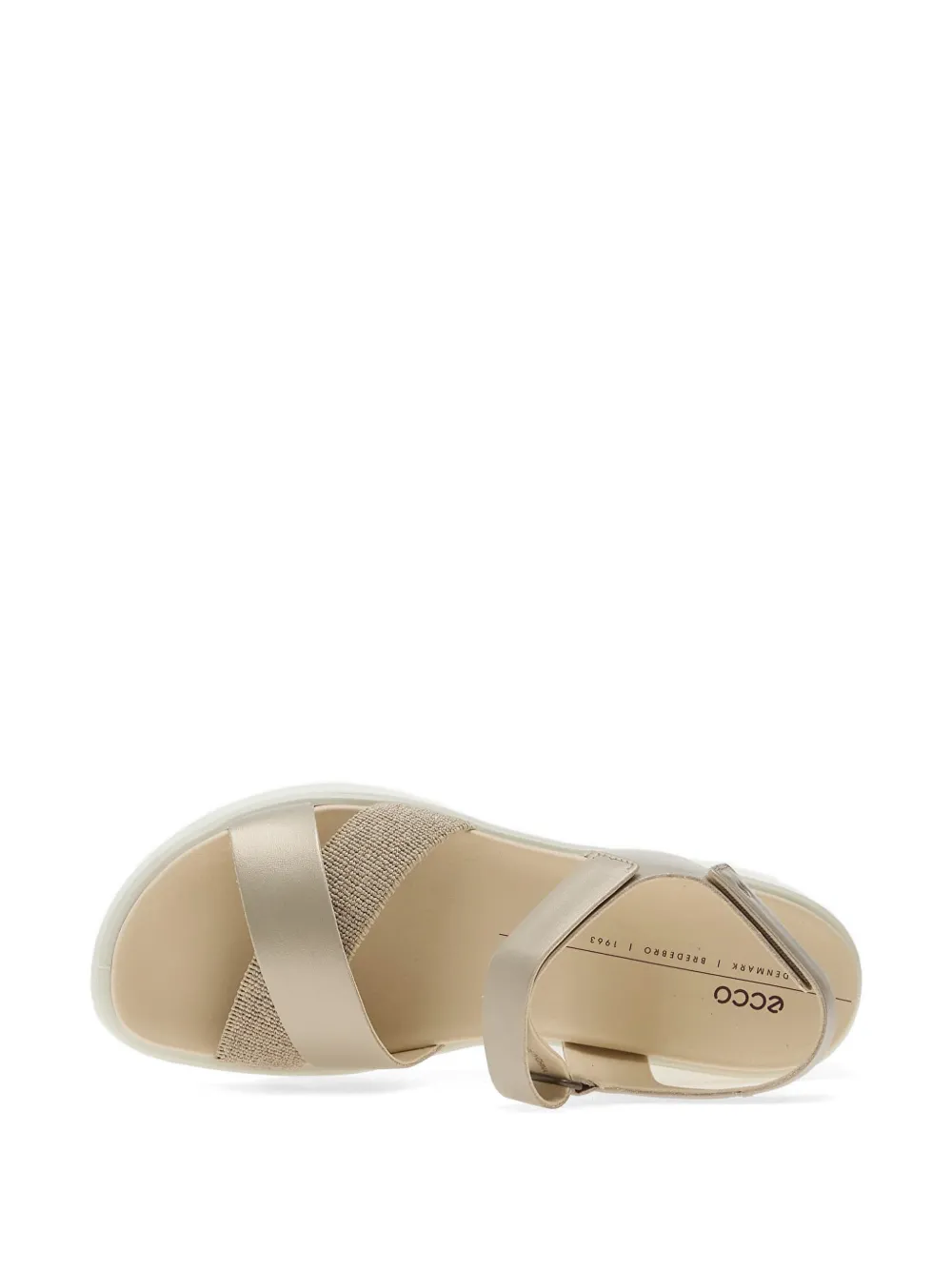 ECCO Flowt metallic sandalen met gekruiste bandjes Goud