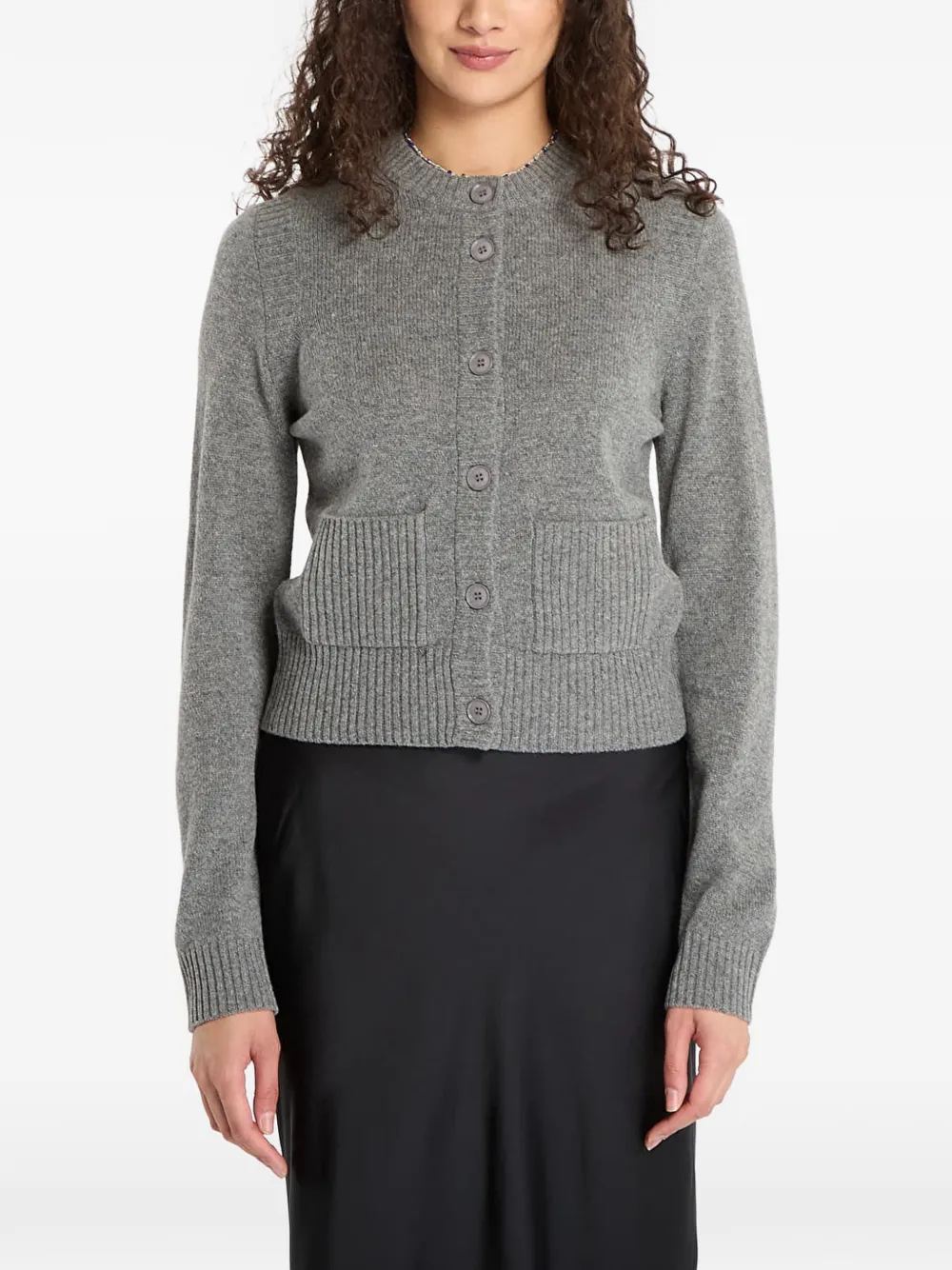 Samsoe & Samsoe Patch-pocket Cardigan In Gray