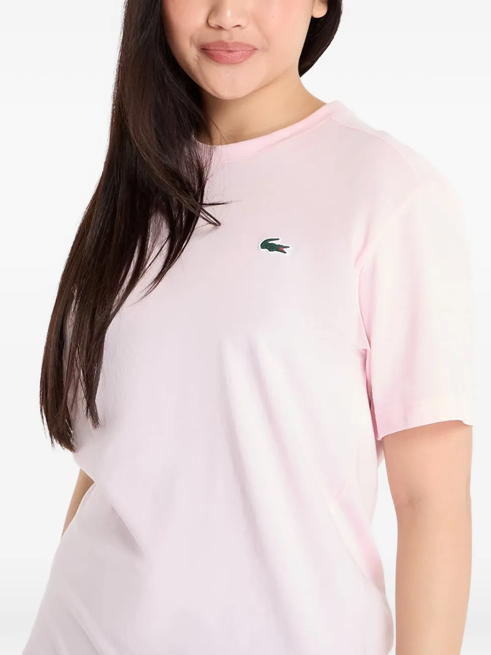 Lacoste T-shirt met logopatch Roze