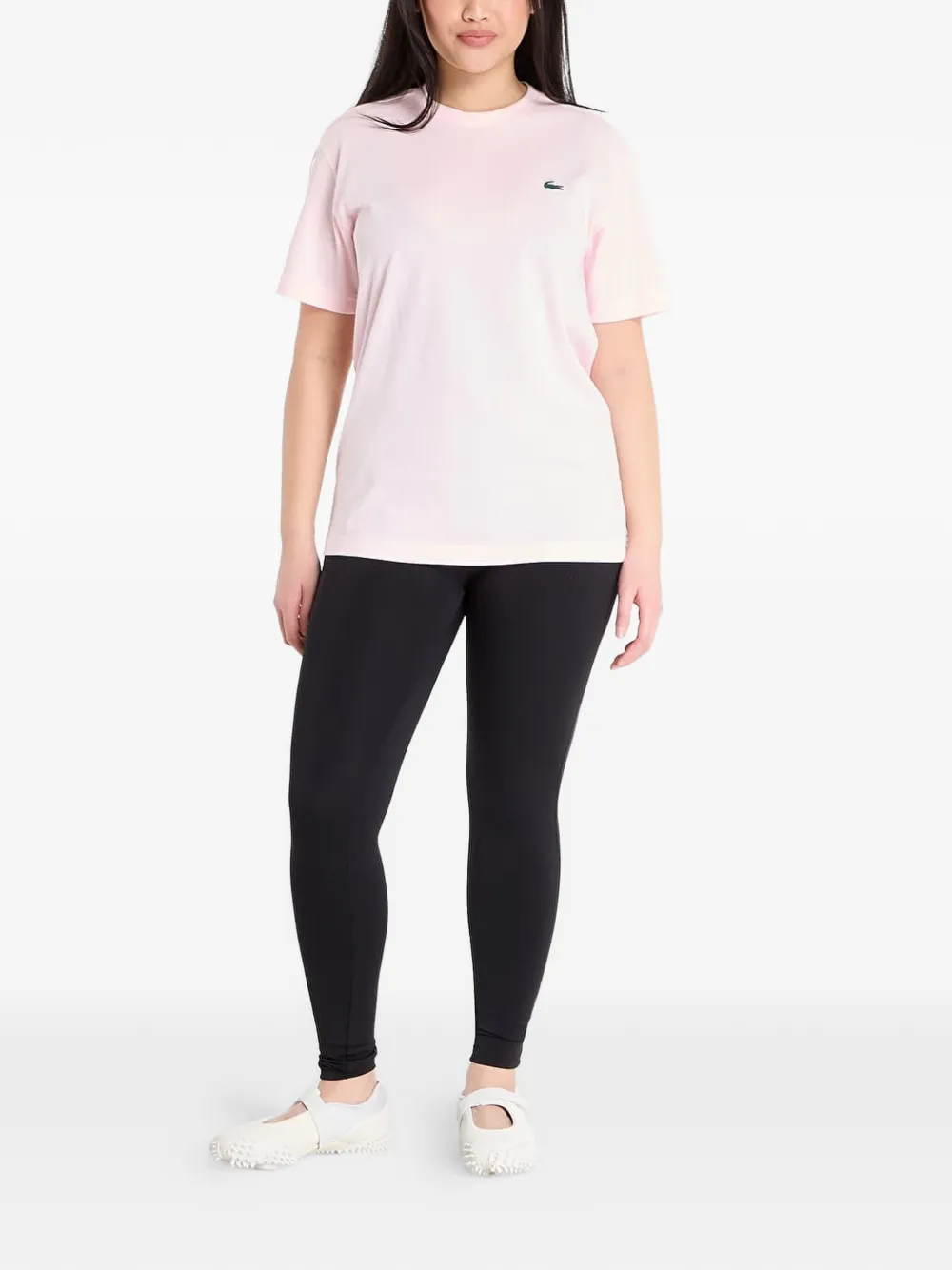 Lacoste T-shirt met logopatch Roze