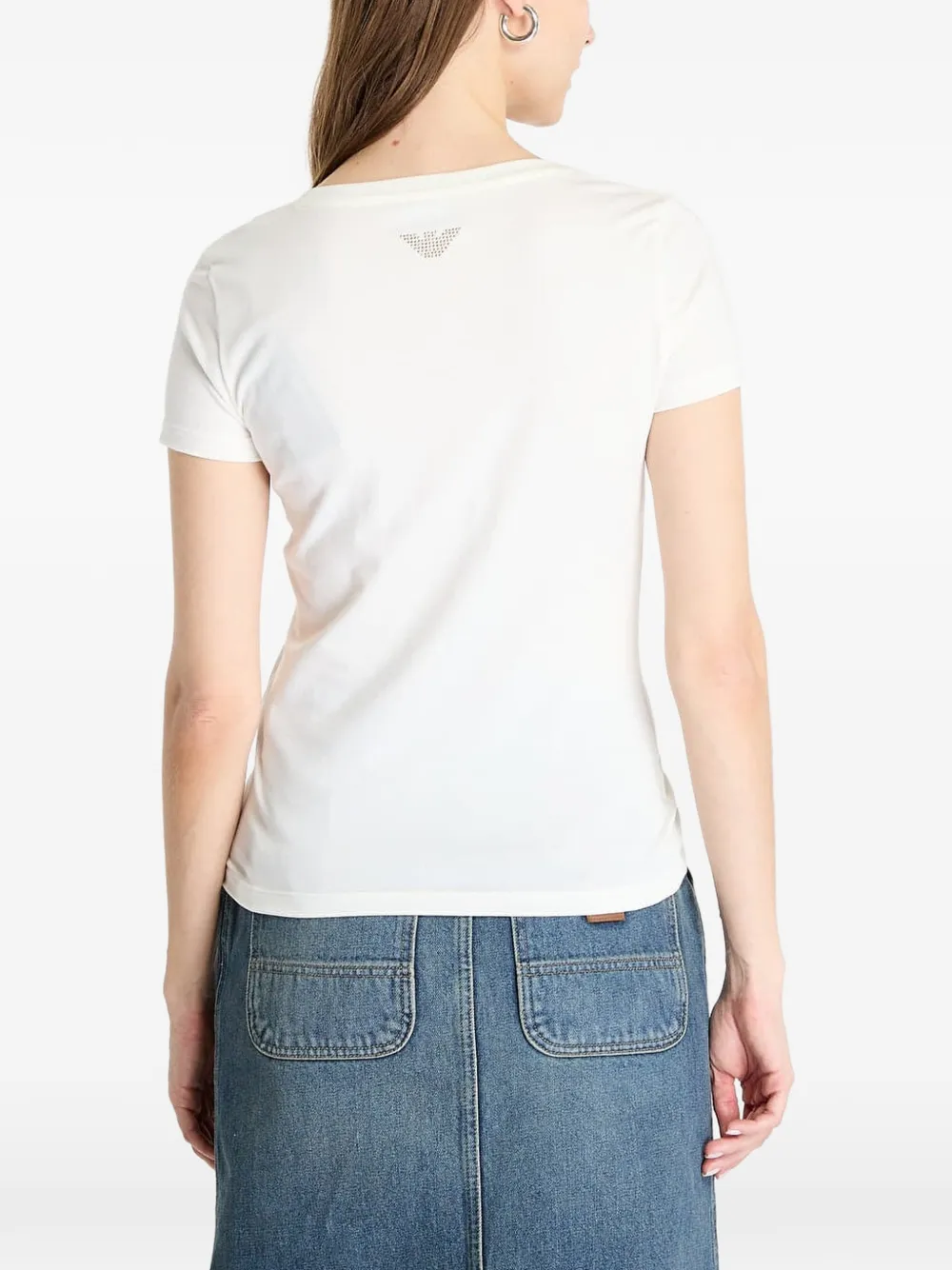 Ea7 Emporio Armani T-shirt met studs Wit
