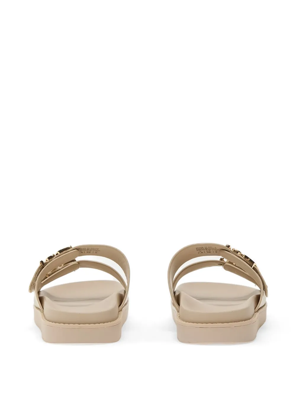 Aldo Alessie slippers met logoplakkaat en dubbel bandje Beige