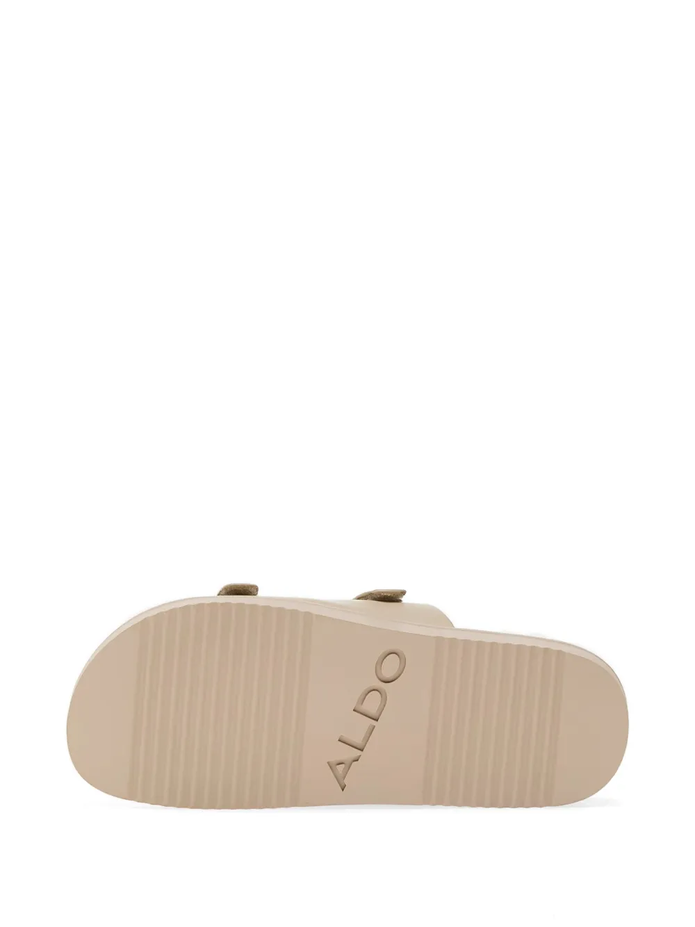 Aldo Alessie slippers met logoplakkaat en dubbel bandje Beige