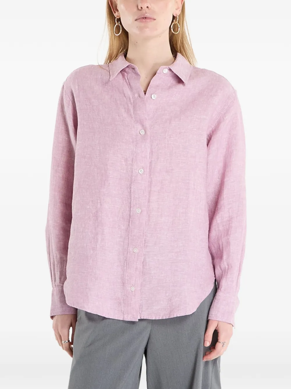 Samsoe & Samsoe Saloves Slub-texture Shirt In Pink
