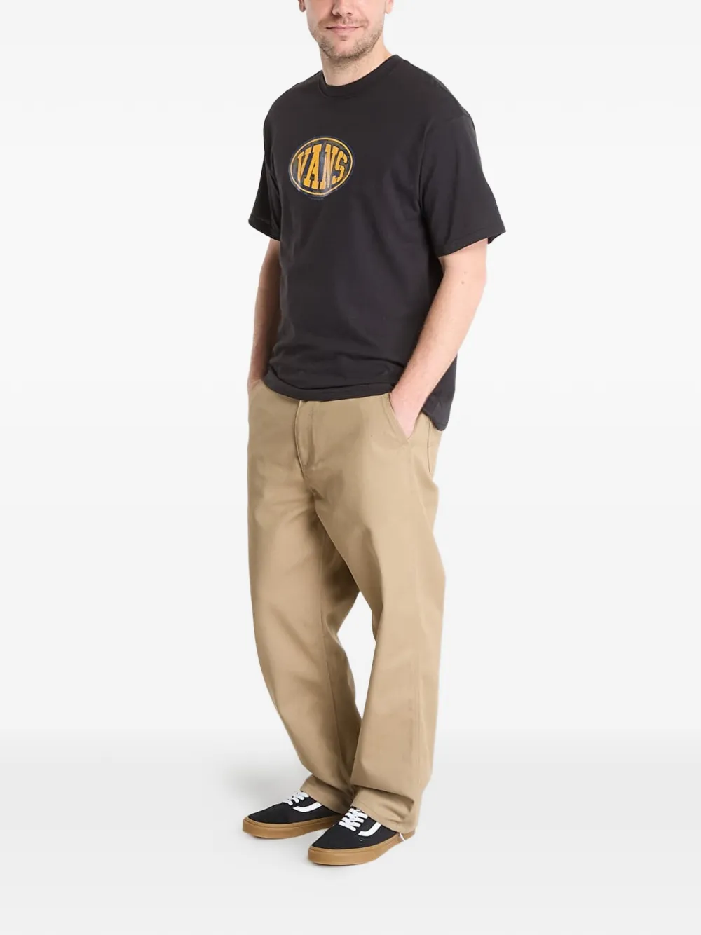 Vans Worldwide94 T-shirt met logoprint Zwart