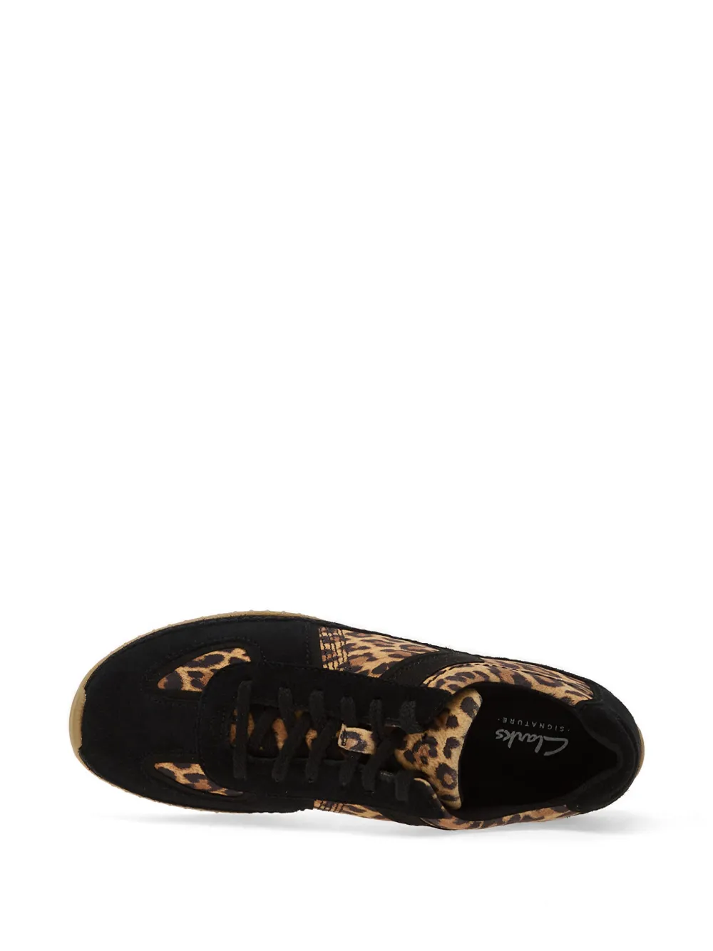 Clarks Meridor Lo sneakers met luipaardprint Zwart