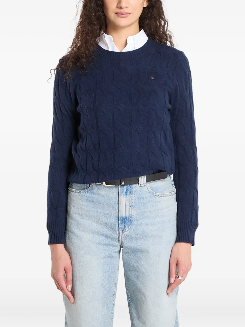Tommy Hilfiger cable-knit sweater - Blu