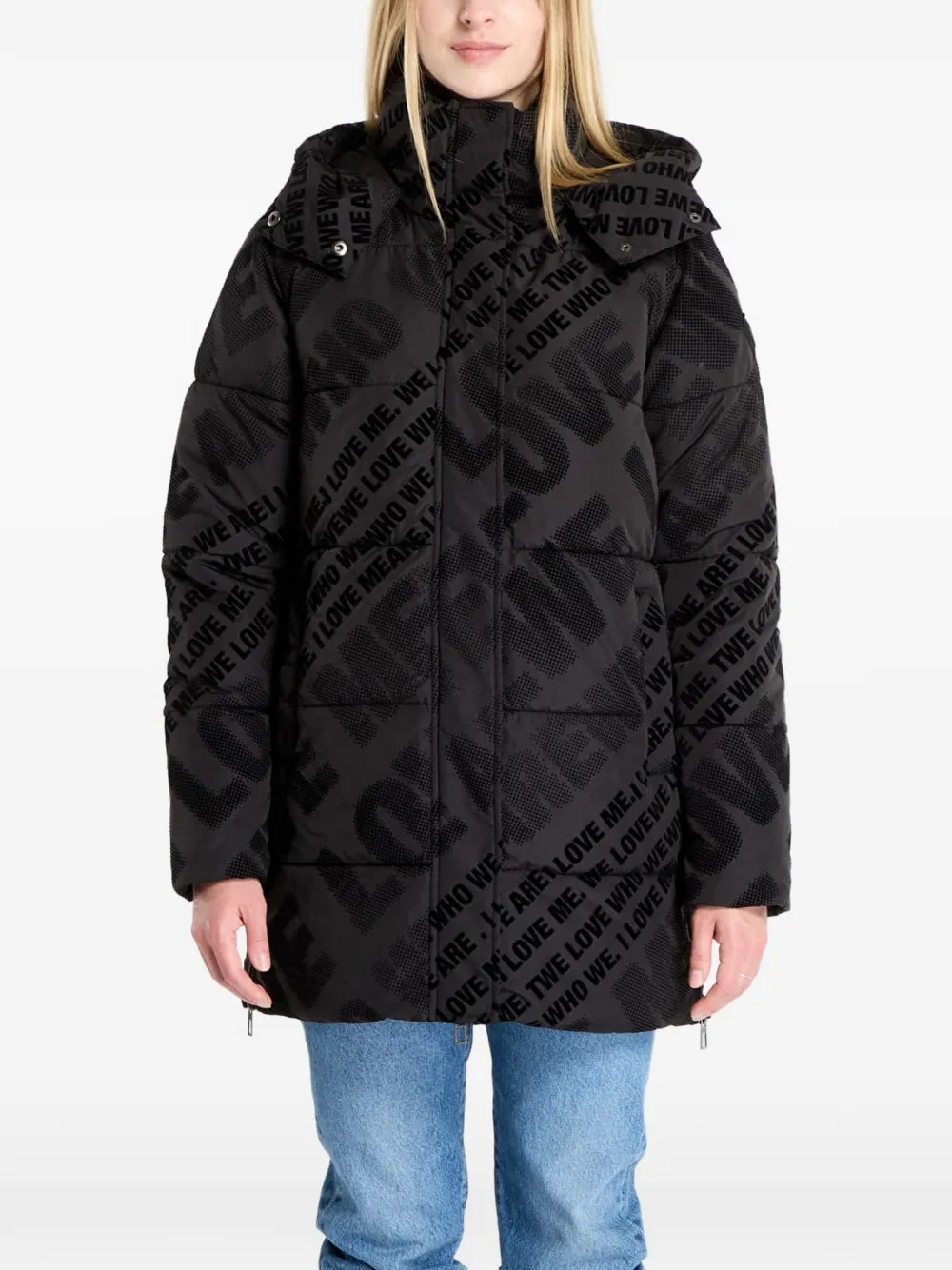 Desigual long-sleeve padded coat - Black