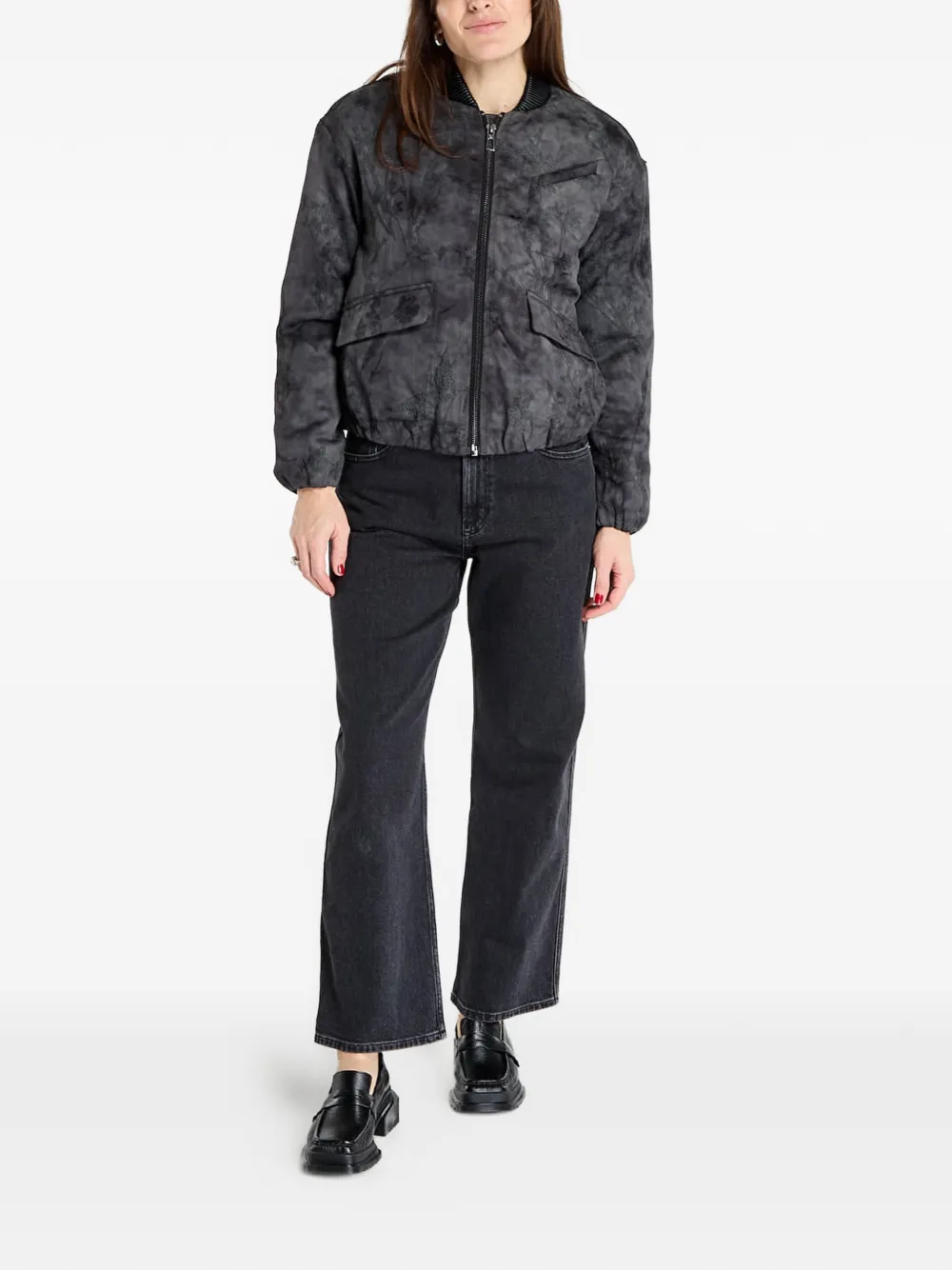 Desigual Jack met geborduurde bloemen en tie-dye print Grijs
