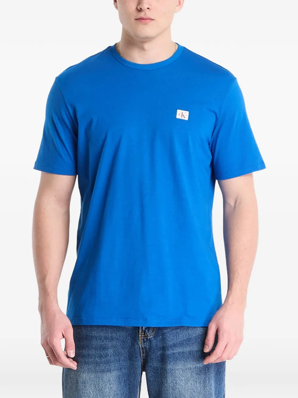 Calvin Klein logo-patch T-shirt - Blau
