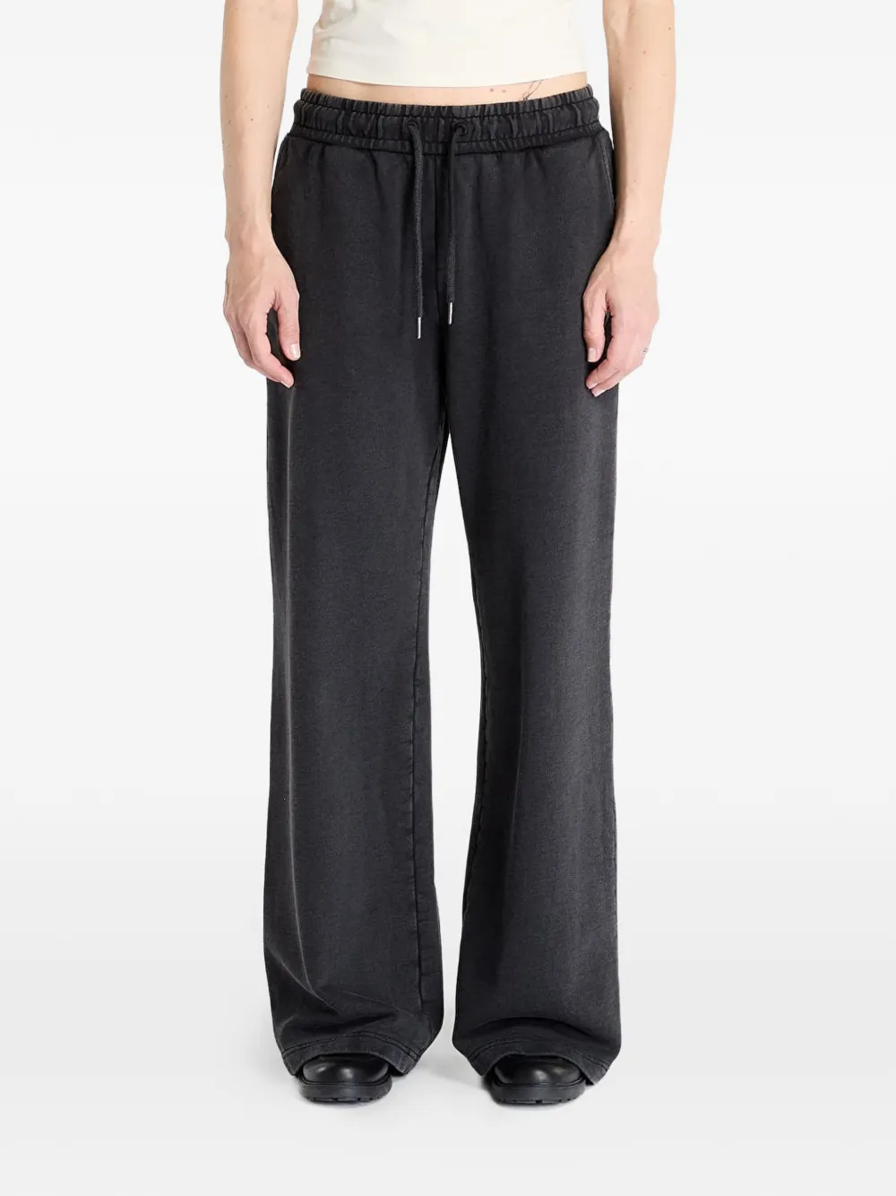 GUESS USA logo-patch wide-leg track pants - Grigio