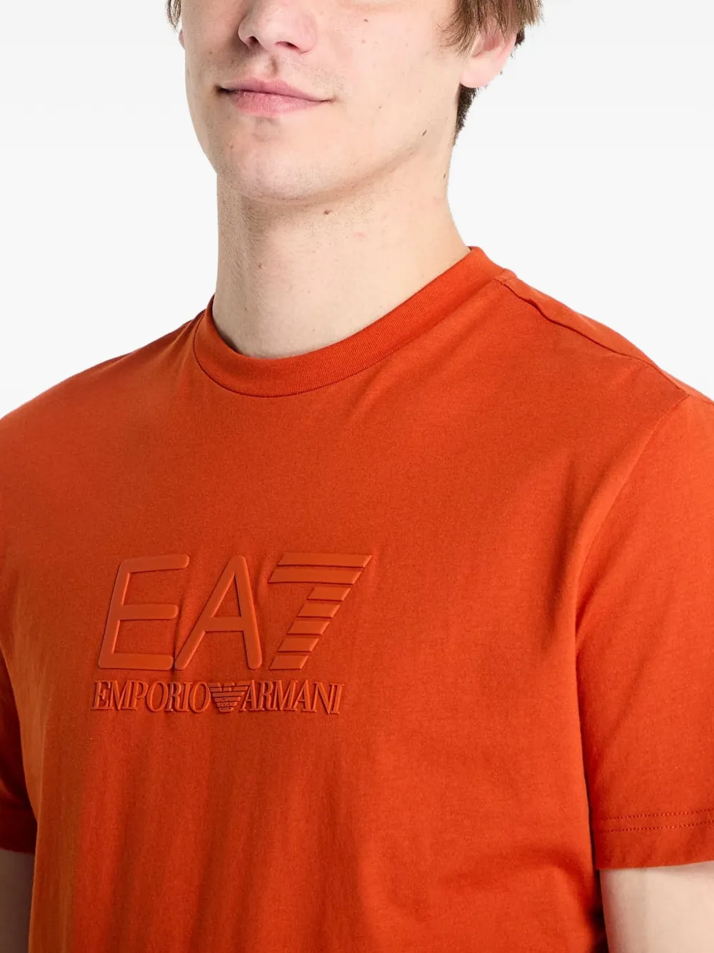 Ea7 Embossed Logo T-shirt In Orange
