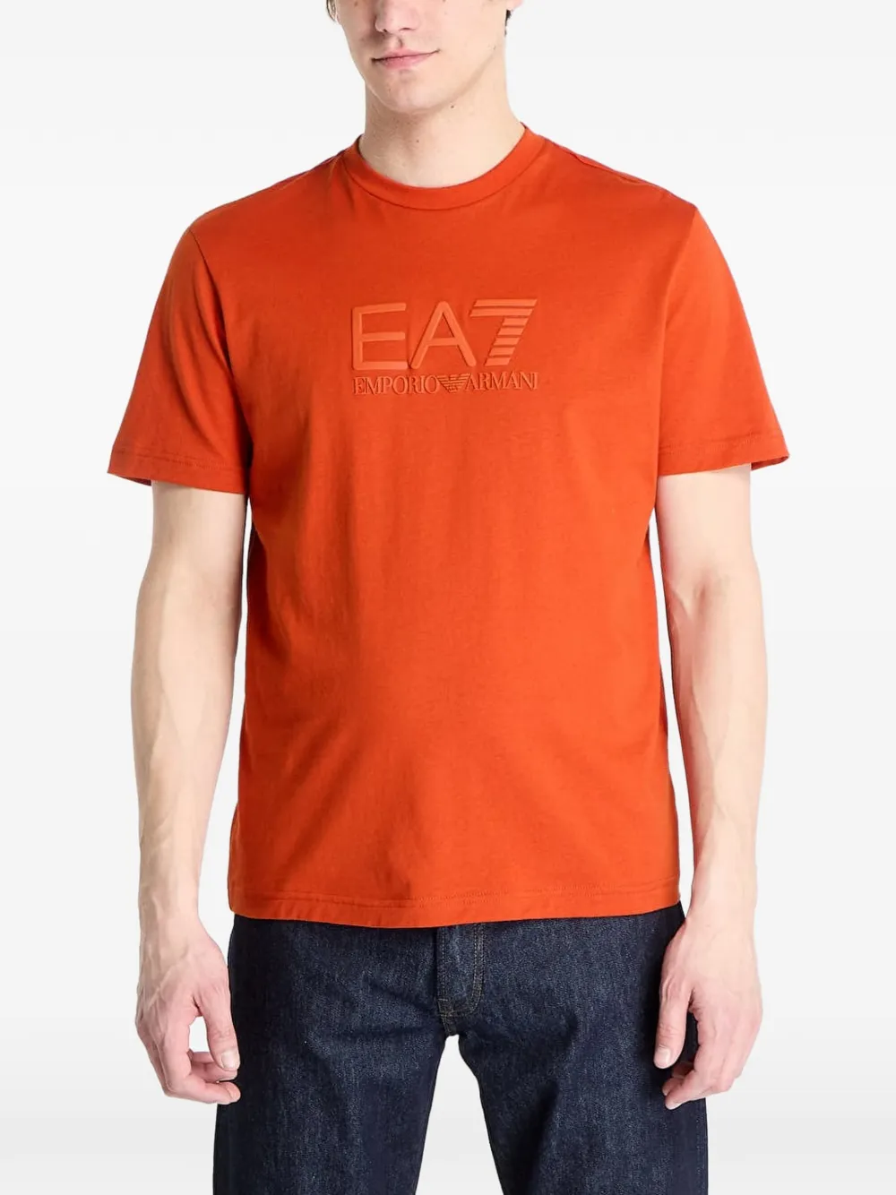 Ea7 Emporio Armani T-shirt con logo goffrato - Arancione
