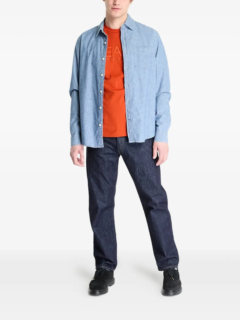 Ea7 Embossed Logo T-shirt In Orange