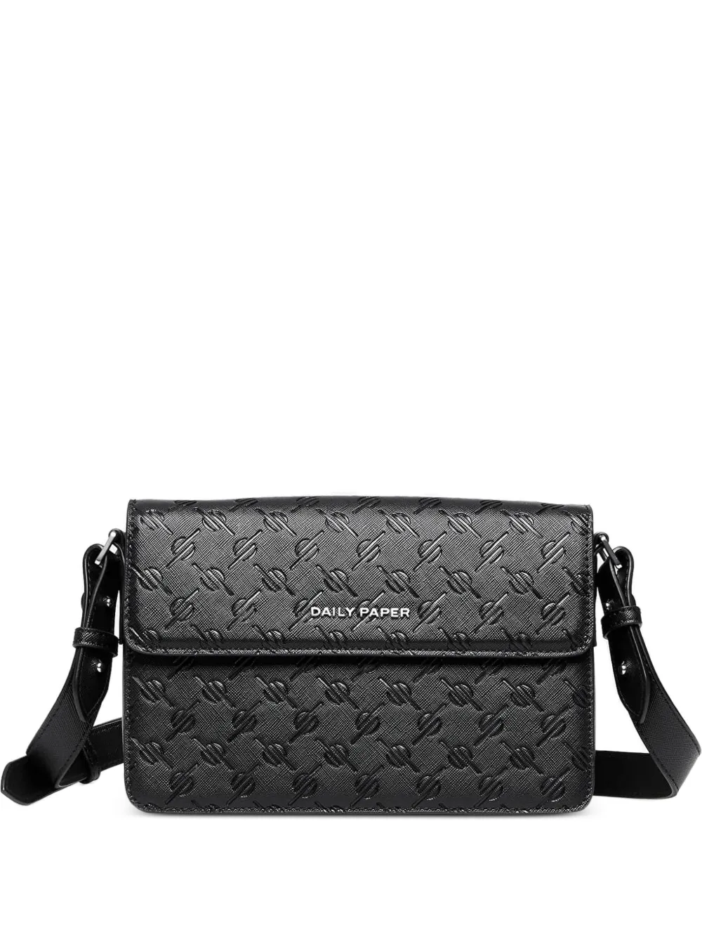 Daily Paper Meru monogram-debossed shoulder bag - Nero