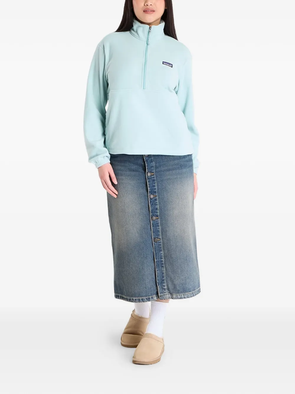 Patagonia Sweater met korte rits Blauw