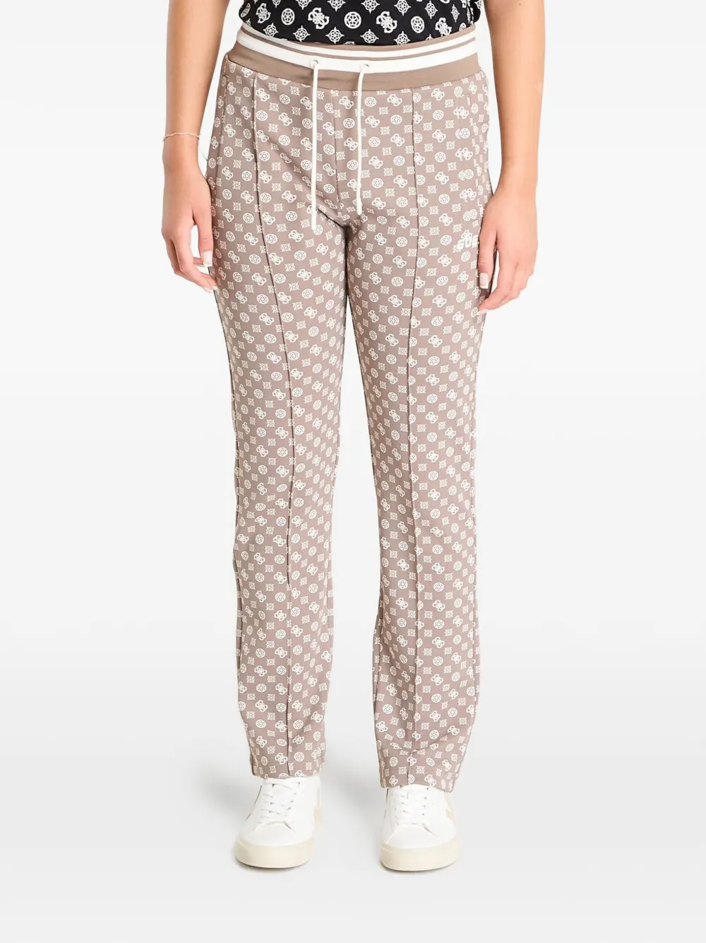 GUESS USA New Aggie monogram-print track pants - Toni neutri