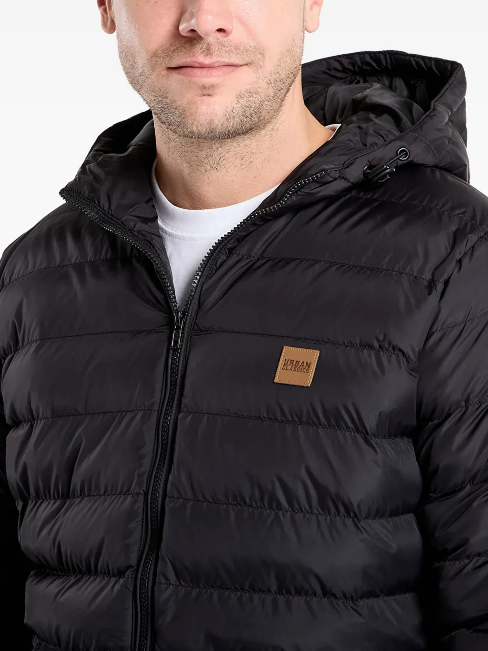 Urban Classics Gevoerd jack met capuchon Zwart