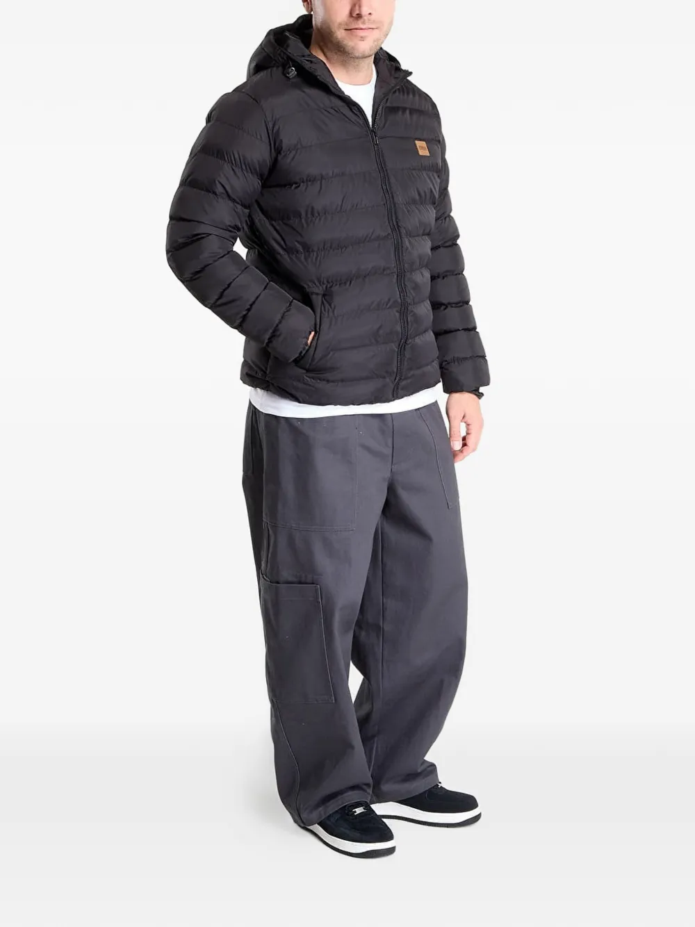 Urban Classics Gevoerd jack met capuchon Zwart
