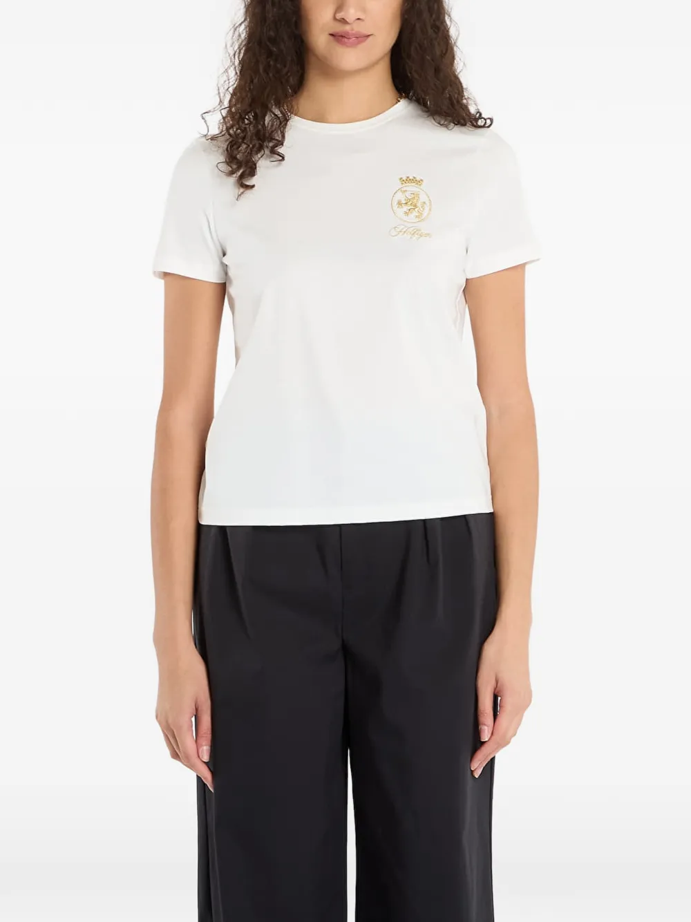 Tommy Hilfiger T-shirt con stampa stemma - Bianco