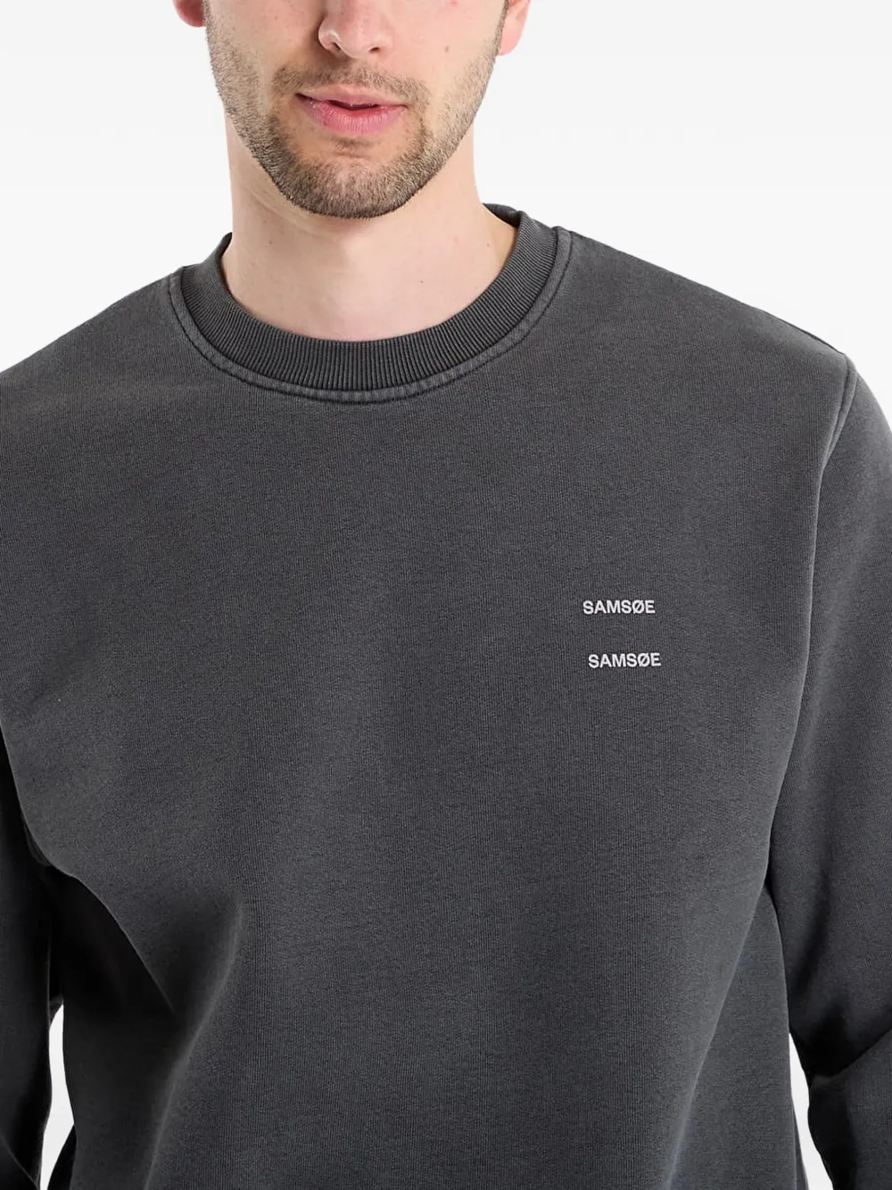 Samsoe & Samsoe Logo-print Sweatshirt In Gray
