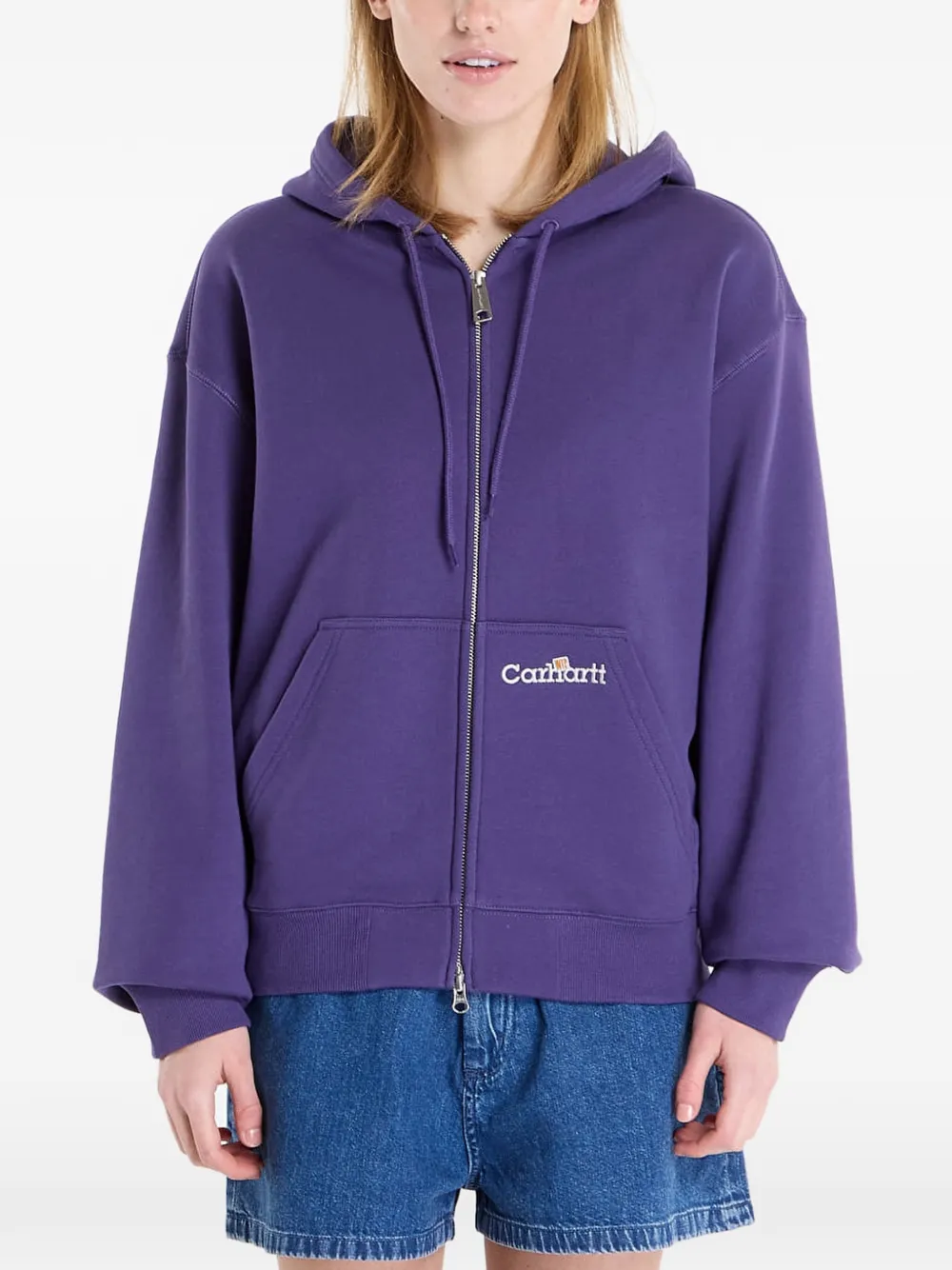 Carhartt WIP Hoodie met geborduurd logo Paars