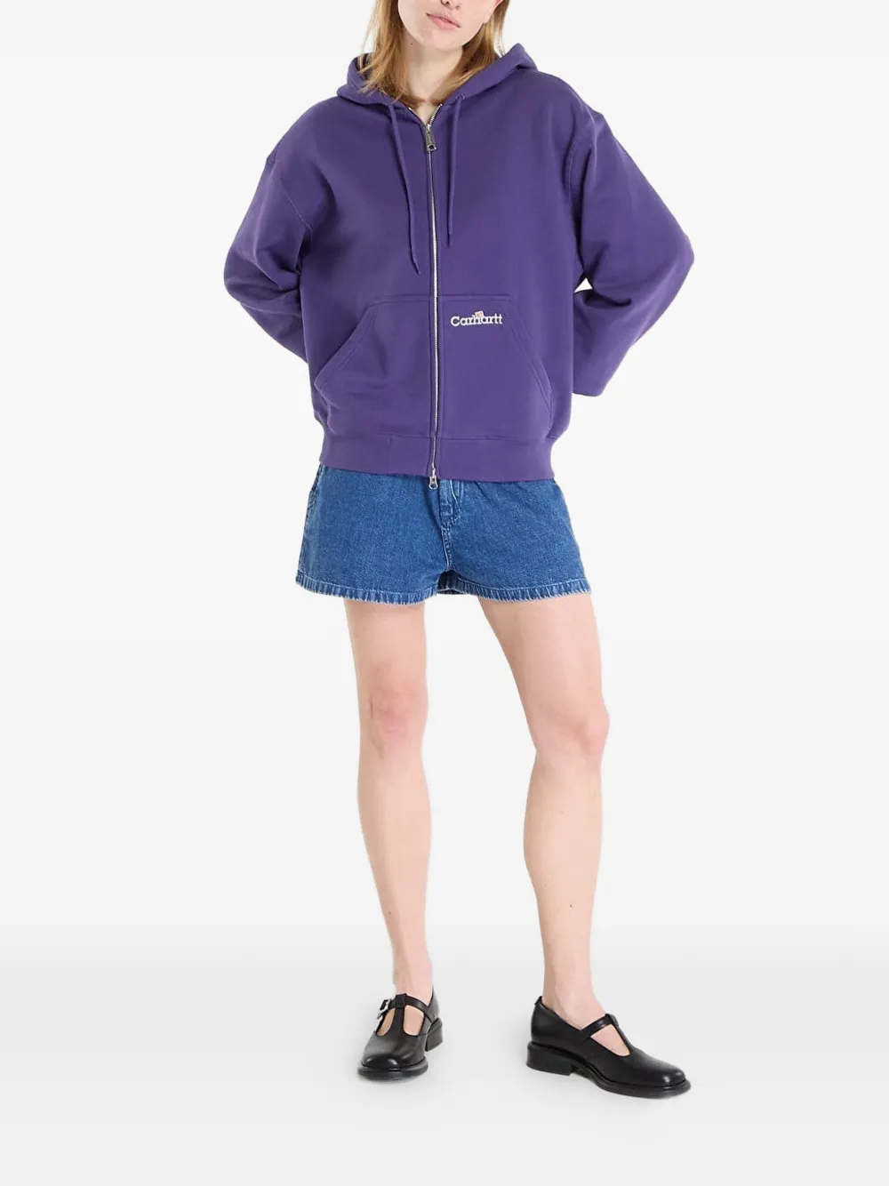 Carhartt WIP Hoodie met geborduurd logo Paars