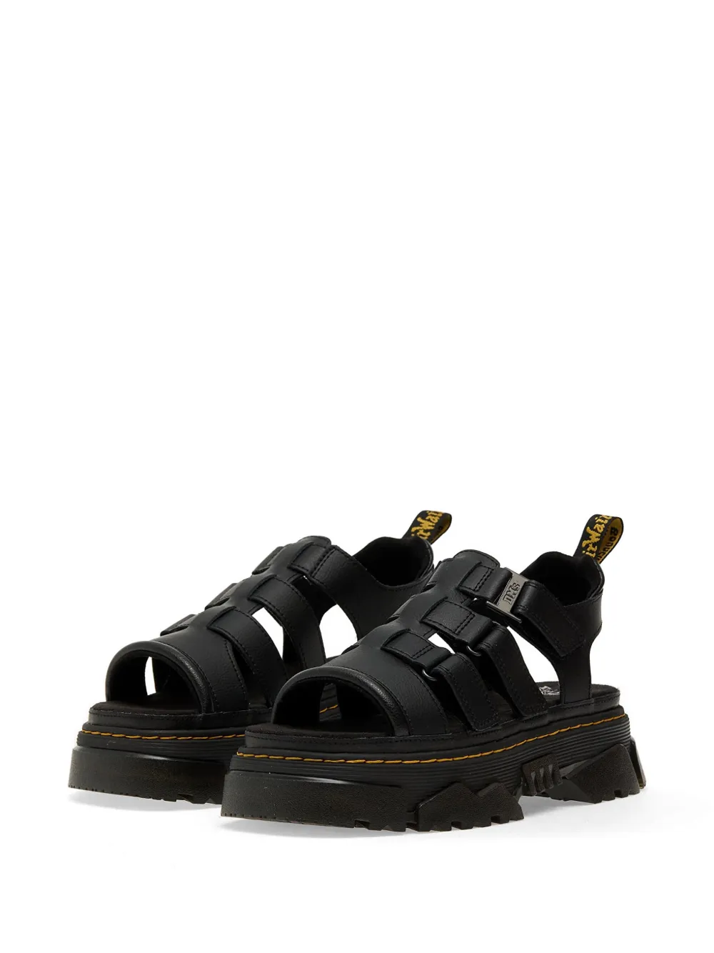 Dr Martens Mattison 3 sandalen met klittenband en plateauzool Zwart