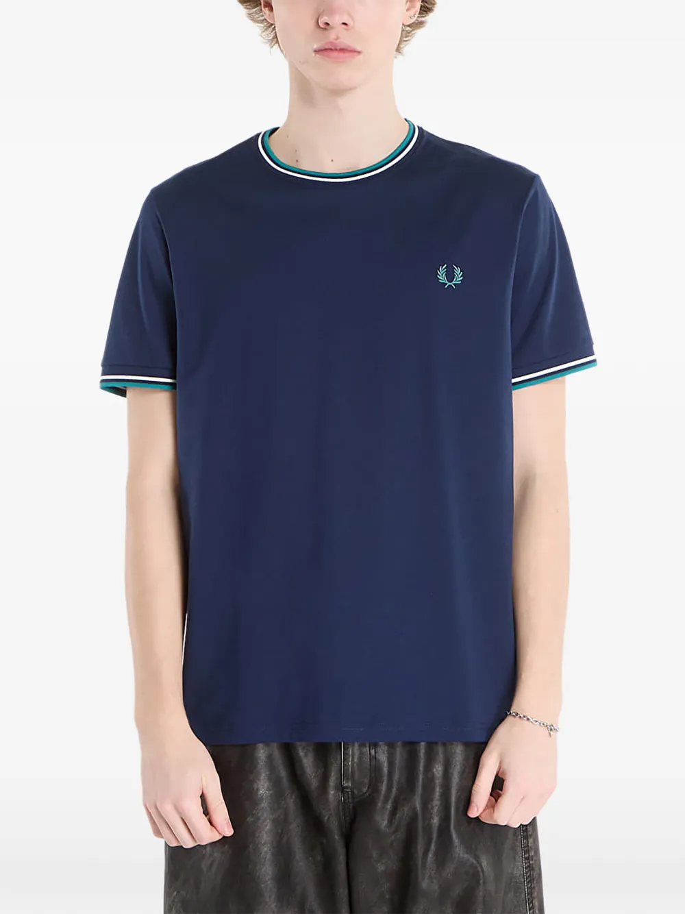 Fred Perry crew-neck tipped T-shirt - Blau